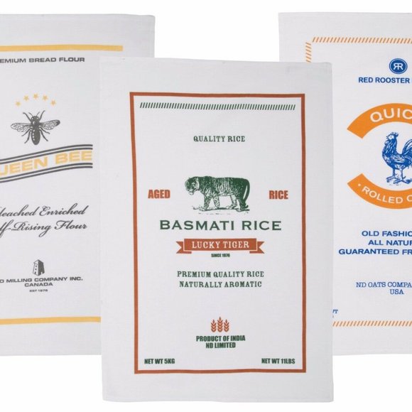 Tea Towels SET/3 NOW DESIGNS Heritage Grains NWT - Picture 1 of 4